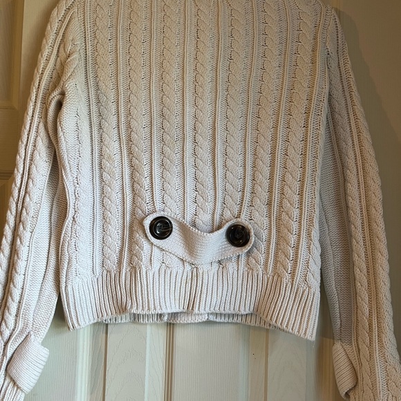 Vintage Banana Republic Cream Cable Knit Cardigan - Picture 6 of 7